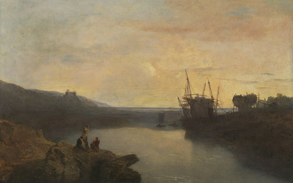 Joseph Mallord William Turner - Harlech Castle, vanaf Tygwyn Ferry, Zomeravondschemering, 1799 - 1799