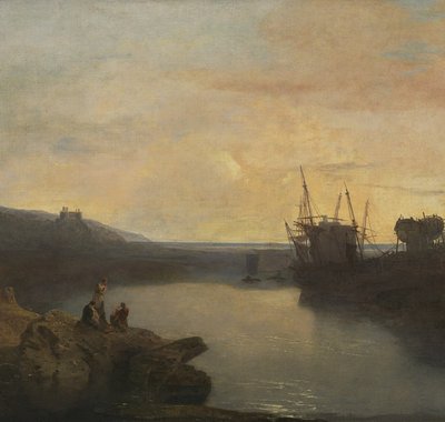 Joseph Mallord William Turner - Harlech Castle, vanaf Tygwyn Ferry, Zomeravondschemering, 1799 - 1799