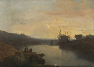 Harlech Castle, vanaf Tygwyn Ferry, Zomeravondschemering, 1799
