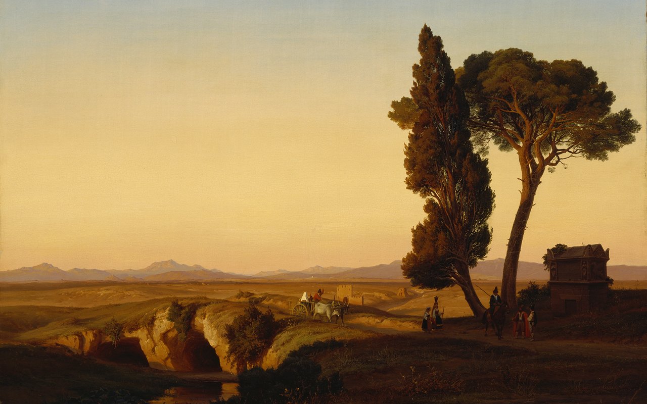 Pierre Louis Dubourcq - Romeins landschap - 1843