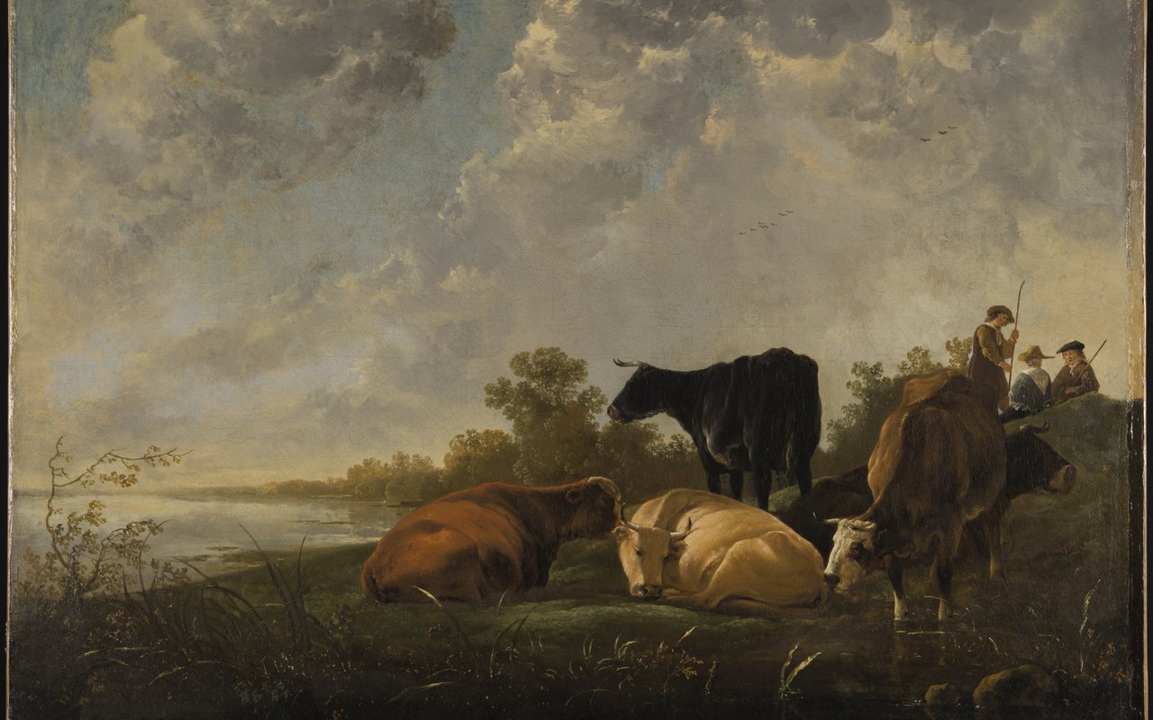 Aelbert Cuyp - Riverlandschap met koeien en herders - ca. 1647 - 1650