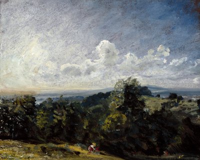 John Constable - Hampstead Heath met uitzicht op Harrow - 1821