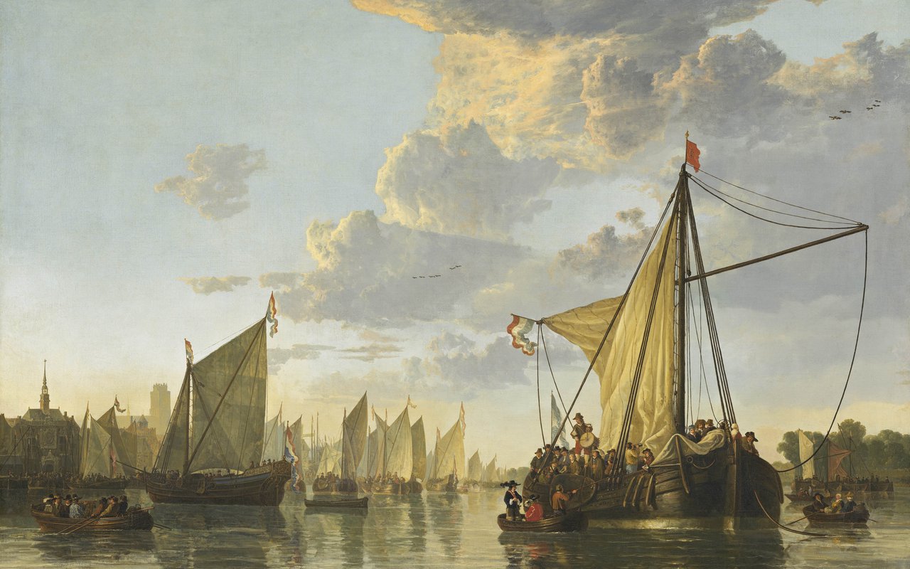 Aelbert Cuyp, De Maas bij Dordrecht. Schilderij te leen van Washington, National Gallery of Art