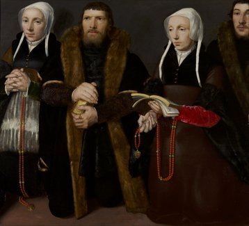 Pieter van Beveren met zijn beide echtgenotes