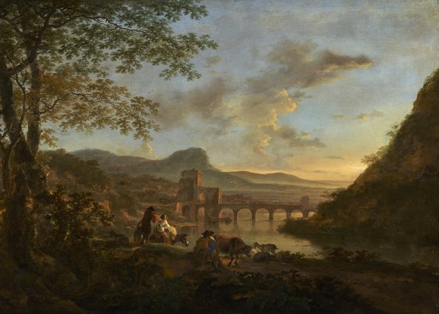 Jan Both - Italiaans landschap met de Ponte Molle - ca. 1650-1652