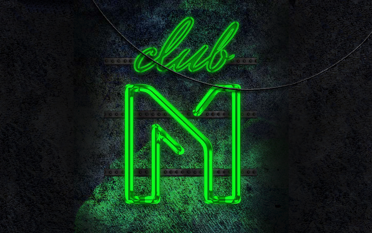 Logo met groene neonletters