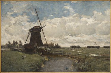 Molen in de polder De Leidsche Dam