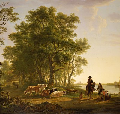 Jacob van Strij, Landschap met vee in de omgeving van Dordrecht