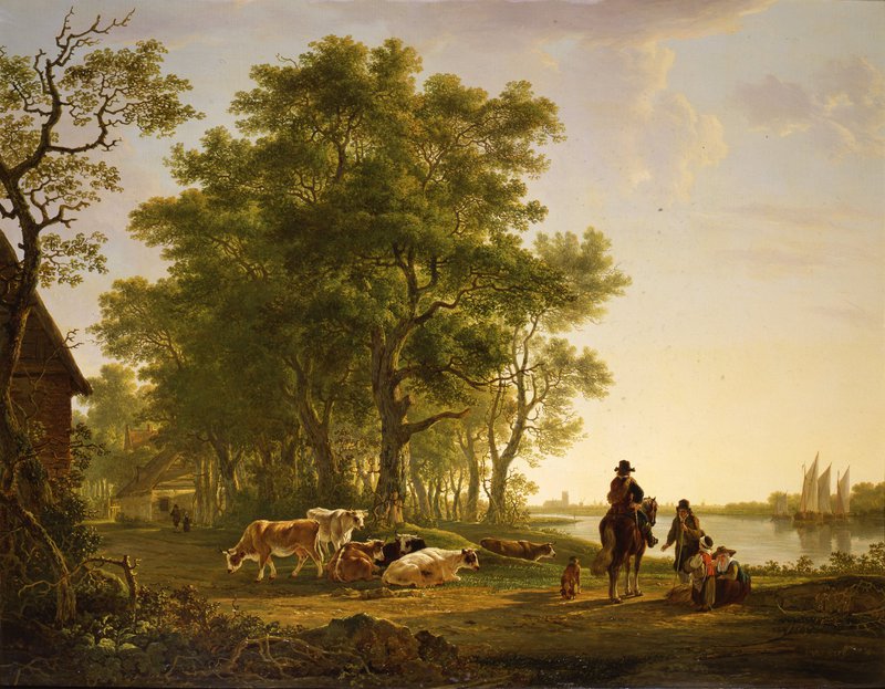 Jacob van Strij, Landschap met vee in de omgeving van Dordrecht