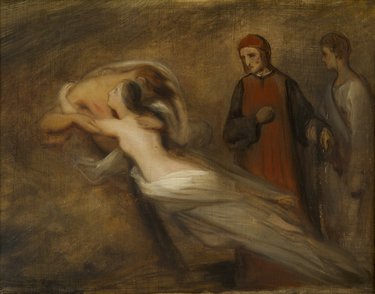 Ary Scheffer, Oorspronkelijk ontwerp voor het schilderij van Paolo en Francesca