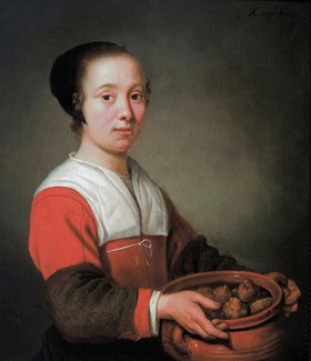 Vrouw met oliebollen - Wat was de oorspronkelijke kleur van de bruine mouw?