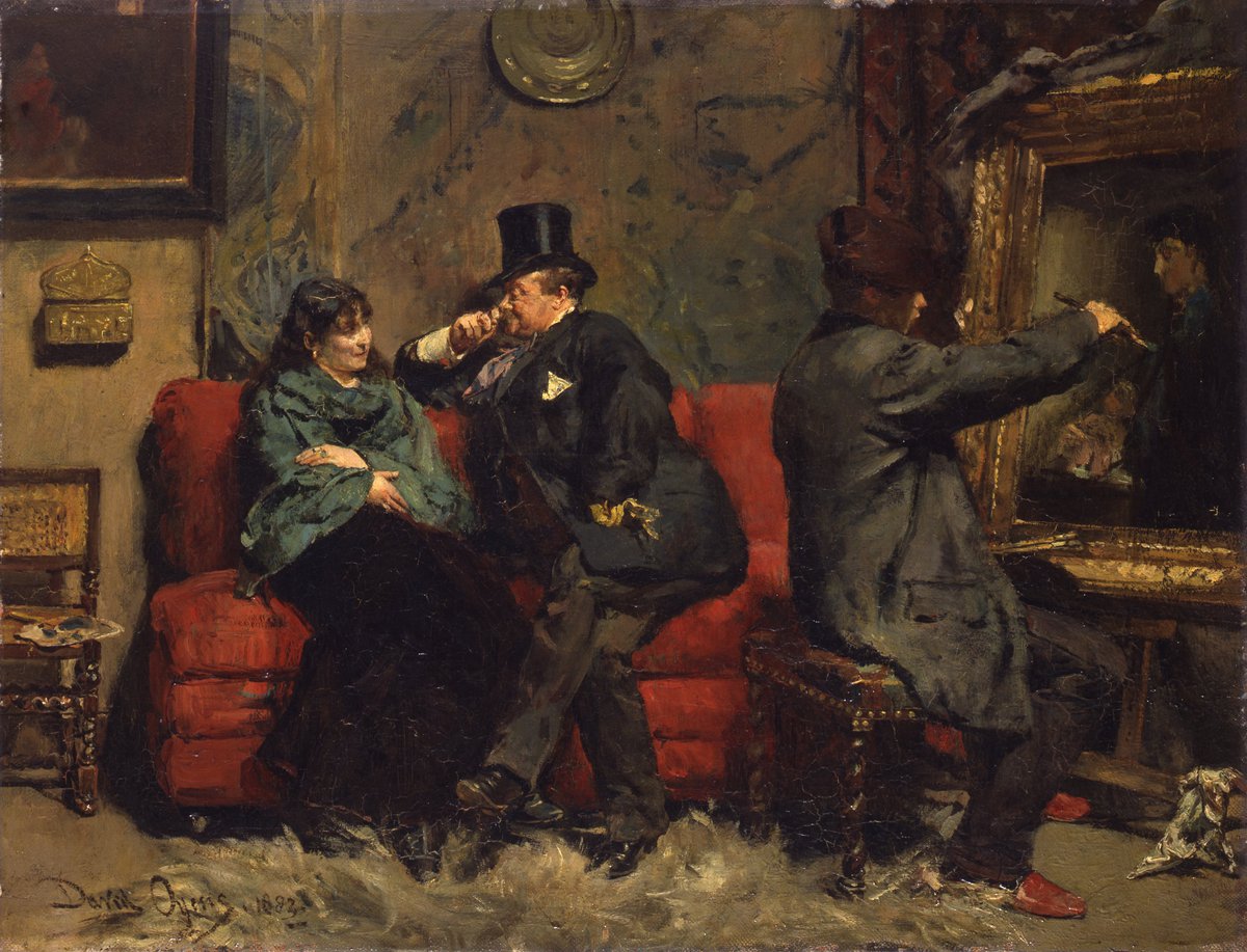 David Oyens, Bezoek op het atelier, 1883