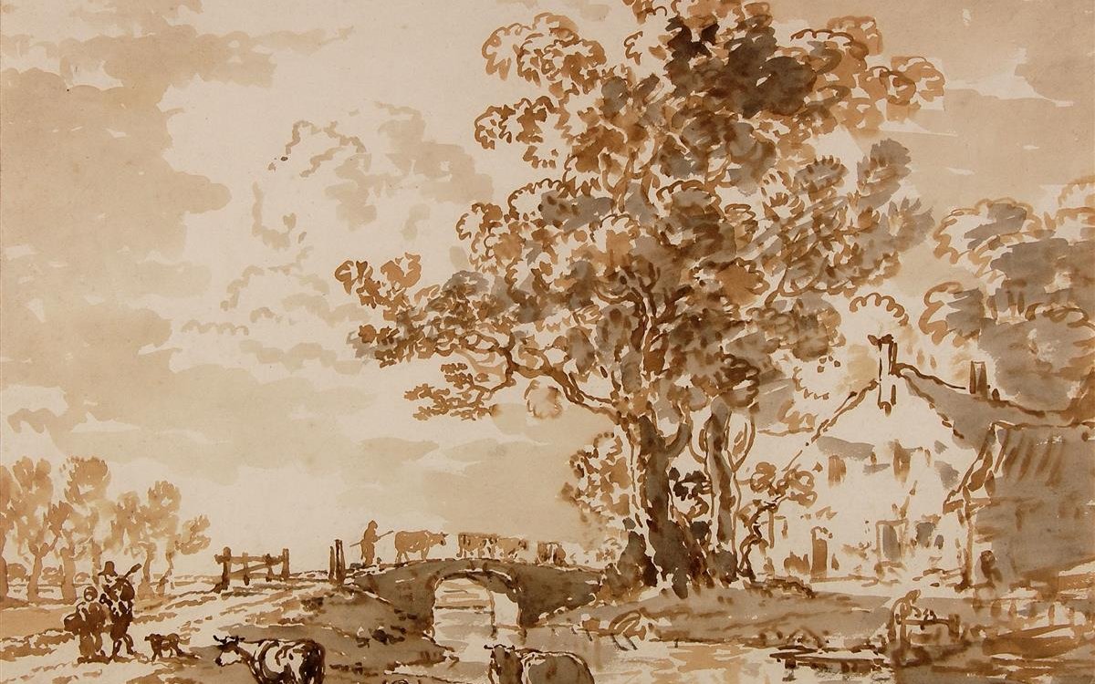 Jacob van Strij - Zomergezicht buiten Dordrecht, - ca. 1800-1815