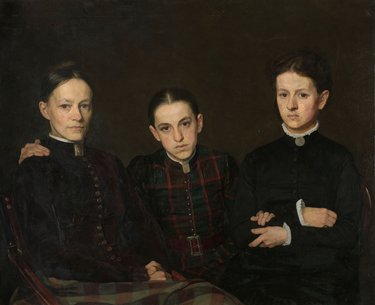 Portret van Cornelia, Clara en Johanna Veth