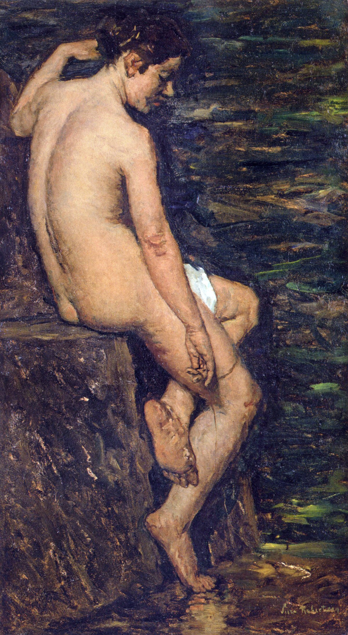 Dordrechts Museum, aankoop 1907 - Suze Bisschop-Robertson, Lena (zittend naakt) - 1903-1907