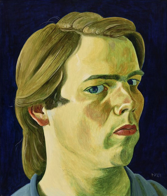 Philip Akkerman - Zelfportret, trois-quart met scheiding rechts - 1989