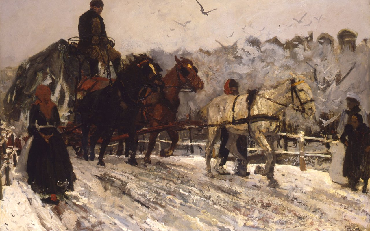 George Hendrik Breitner, Sleperspaarden in de sneeuw