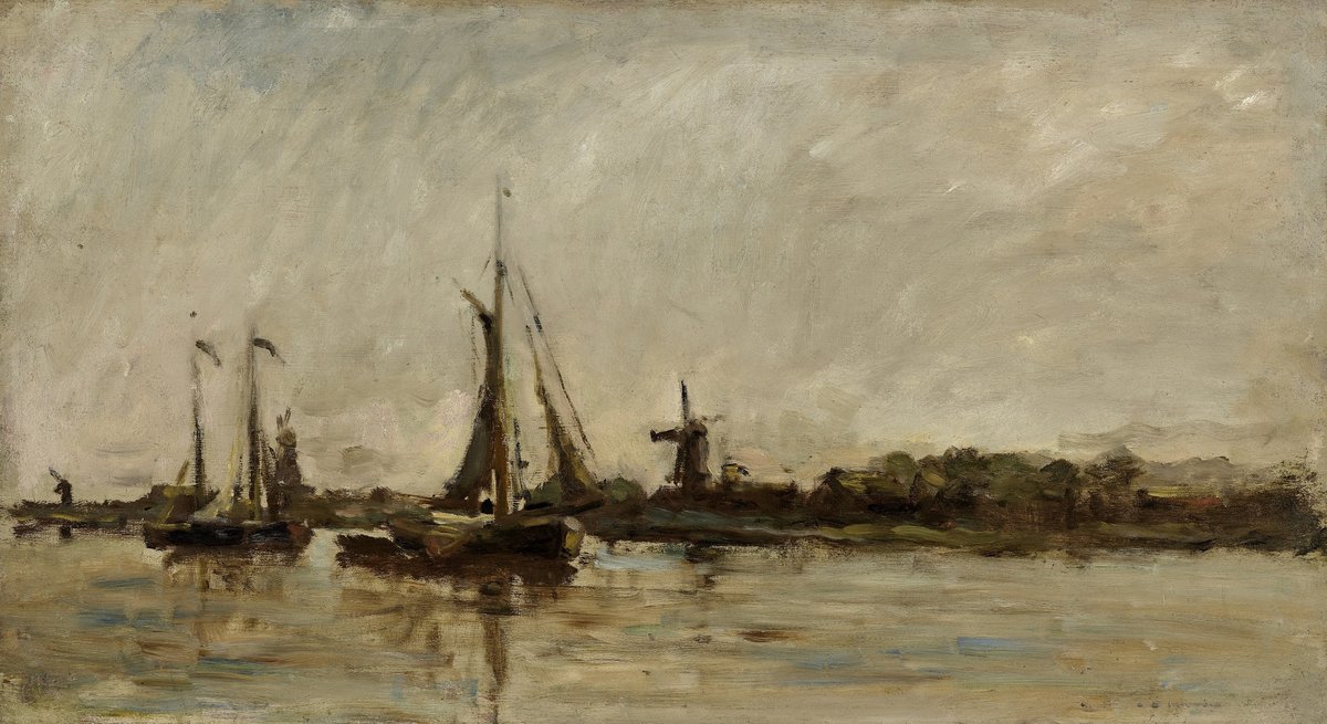 Een schilderij van Molens gemaakt door Charles-François Daubigny. Aankoop Dordrechts Museum ter gelegenheid van het afscheid van Peter Schoon.