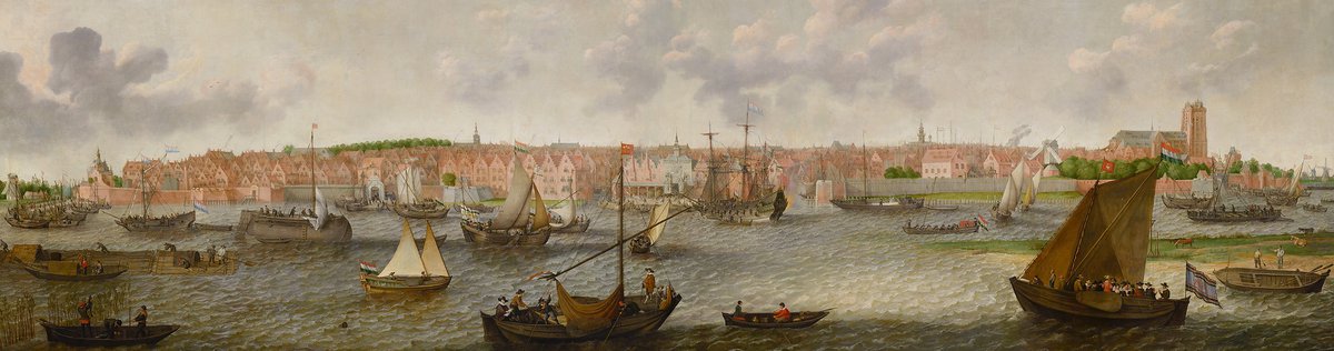 Adam Willaerts - Gezicht op Dordrecht vanuit de monding van de Noord - 1629