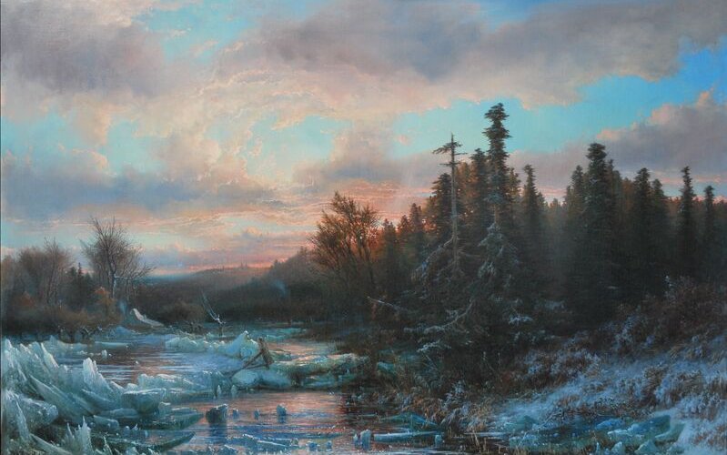 Jan Warnardus Bilders - Wintermorgen am Lahn Maker - 1831 - 1880